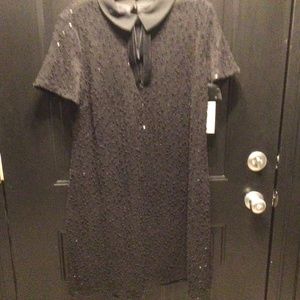 Elle women’s black short sleeve dress size L NWT